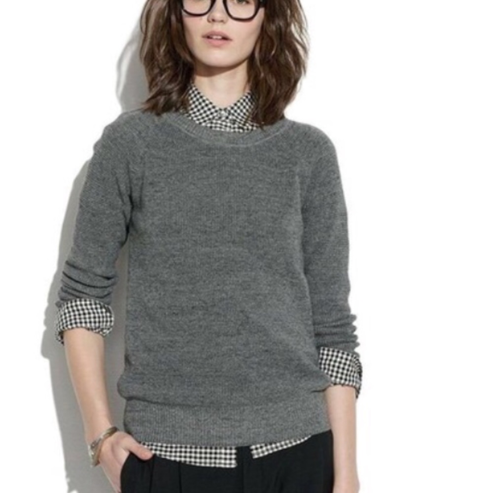 Madewell Bridgeview Waffle Knit Pullover Sweater